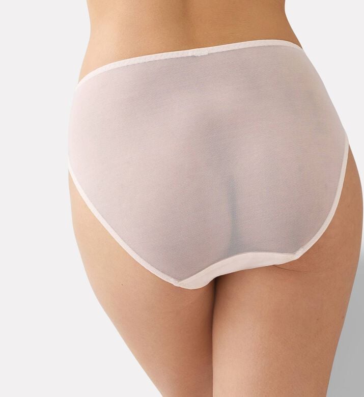 Wacoal Floral-embroidery Mid-rise Briefs, Pink, Xl, Model View