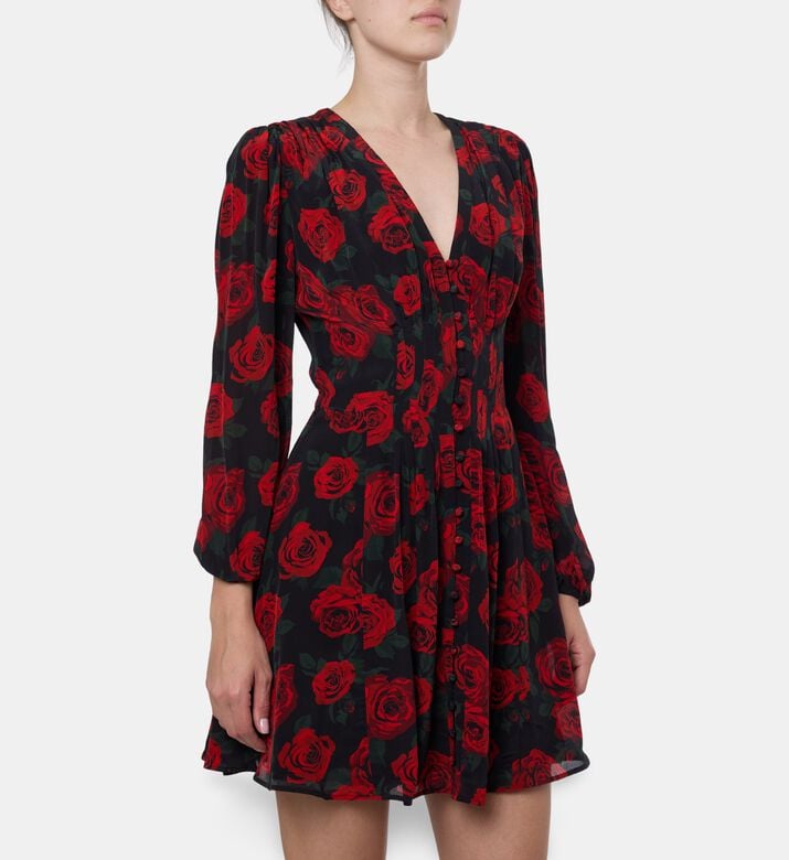 The Kooples All-over Floral-print Long-sleeve Dress, Model View