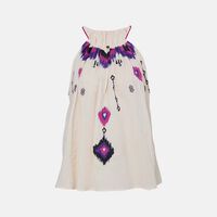 Embroidered Halter Neck Top
