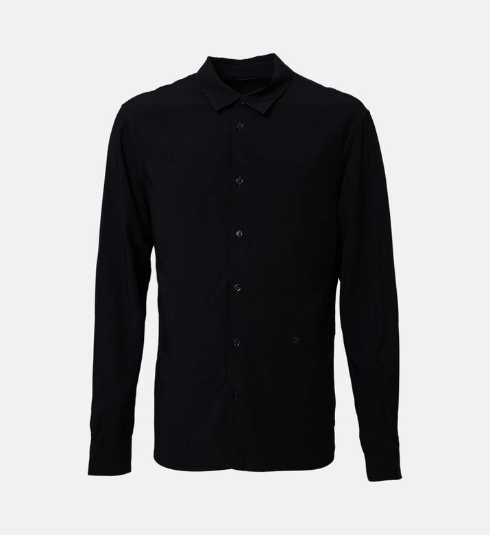 قميص طويل الأكمام بتطريز شعار