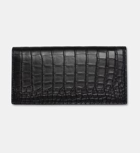Camille Fournet Matte Alligator Wallet, Navy, Packshot View