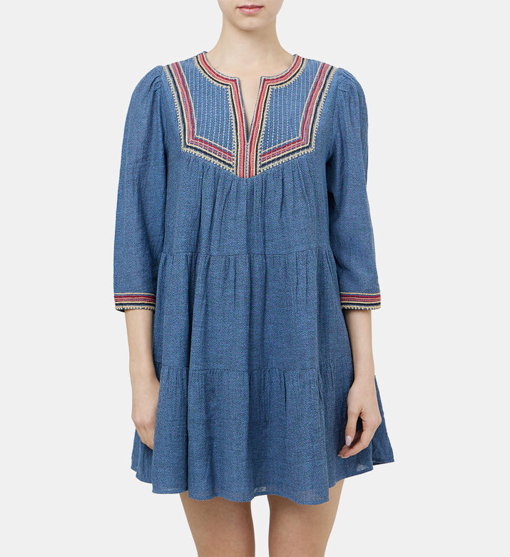 فستان سيانا قصير مطرز