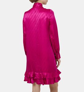 فستان بحافة مكشكشة بربطة أمامية