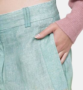 بنطال كتان بطبعة طبيعة