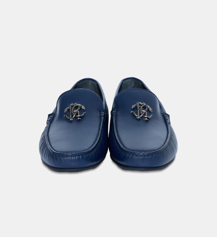 Leather Logo Monogram Loafers