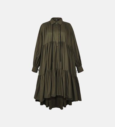 Long-sleeve Shirt Flared Dress
