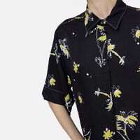 Boxy-fit Front Opening Printed Shirt