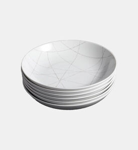Home Deco and More Grafik Porcelain Soup Plate 6-piece Set - 20 Cm, Packshot View