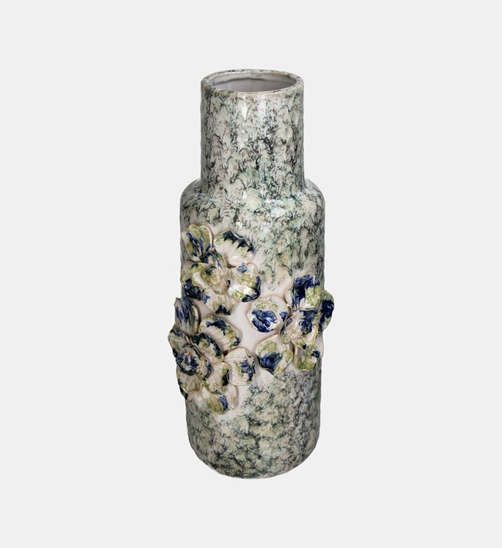 Kersten Long Flower Engraved Vase - 16.5 X 14.5 X 39 Cm, Packshot View