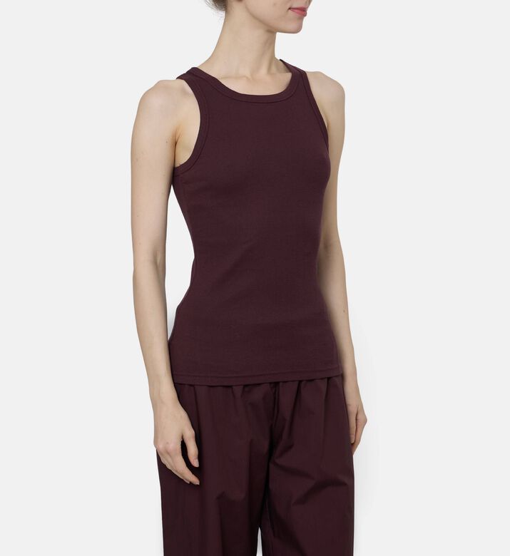 Samsoe Ribbed Racerback Fitted Tank Top, Model View