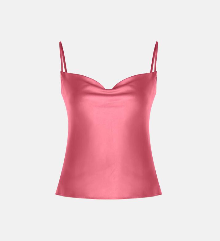 Satin Cowl Neck Sleeveless Top
