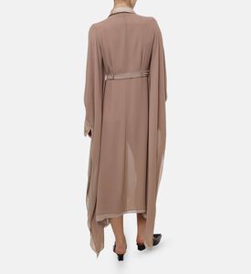 Edward Achour Paris Self-tie Waist Belt Longline Dress, Model View