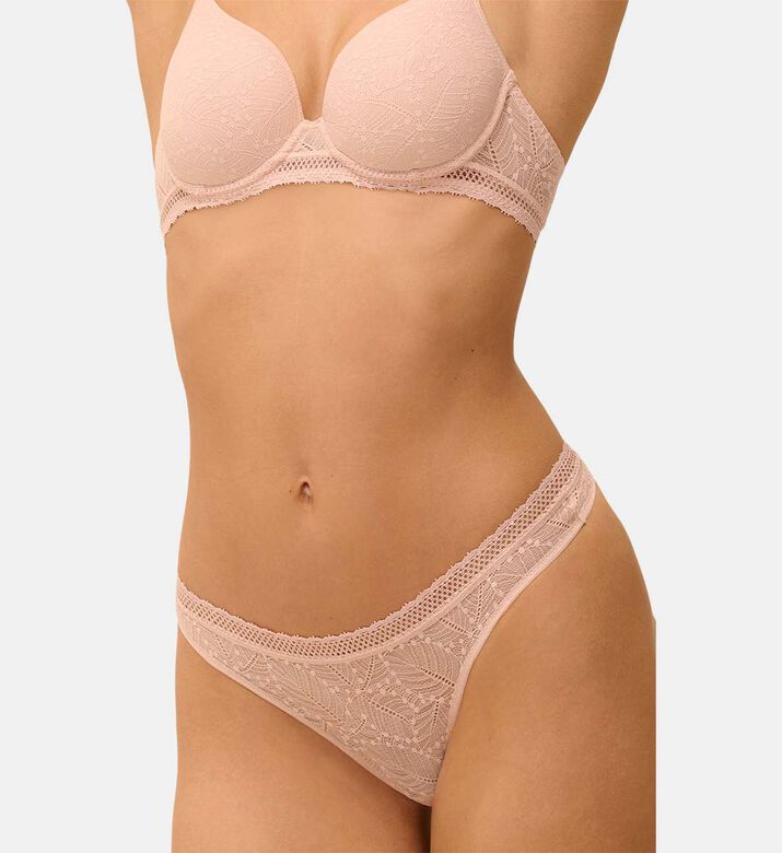 Simone Perele Tanga Polyamide Mesh String Slip, Light-pink, L, Model View