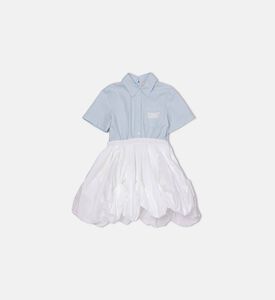 La Mia Bambina Short-sleeve Shirt Pleated Dress, Blue, 10y, Packshot View