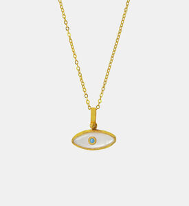 Ottoman Hands Oval Pearl Eye Pendant Necklace, Packshot View