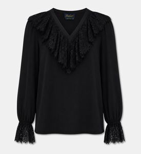 Luisa Spagnoli V-neck Regular-fit Blouse, Black, S, Packshot View