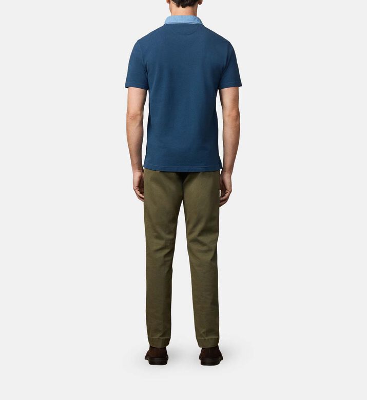 قميص بولو قصير الأكمام مطرز