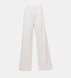 Flared Cotton-blend Trousers