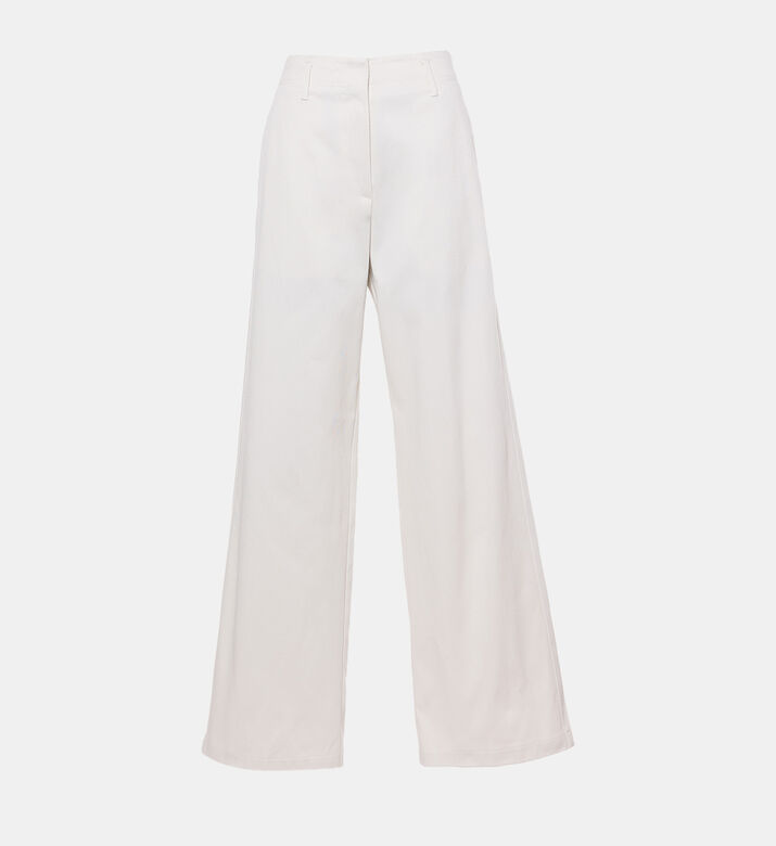 Flared Cotton-blend Trousers