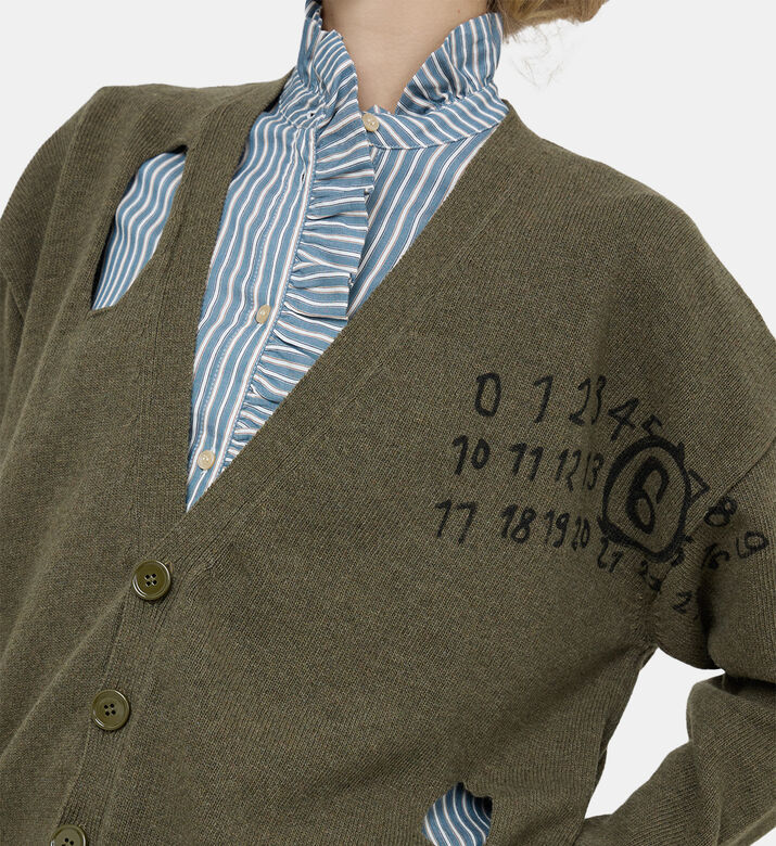 Wool Blend Cardigan With Numeric Logo Wool Blend Cardigan With Numeric Logo