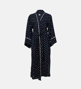 Contrasted Piping Side Slits Robe