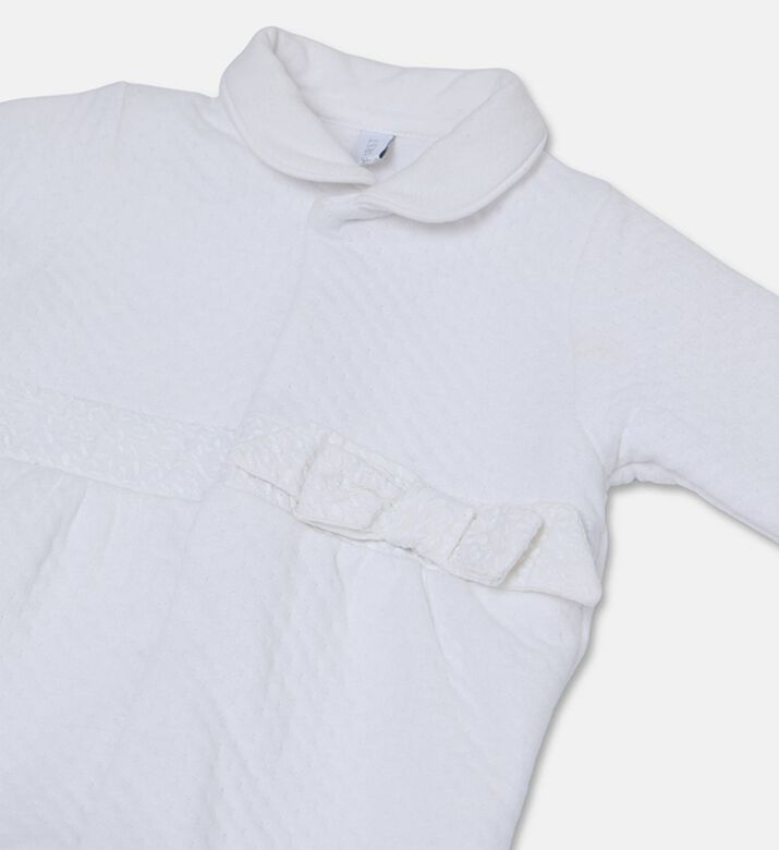 My First Collection Classic Bow Detail Romper, White, 1m, Packshot View