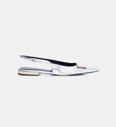 Metallic Leather Slingback