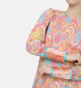 فستان ميدي مزين بأزهار