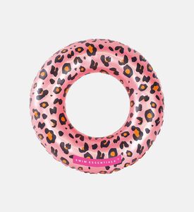 عوامة سباحة بنقشة جلد نمر بلون وردي