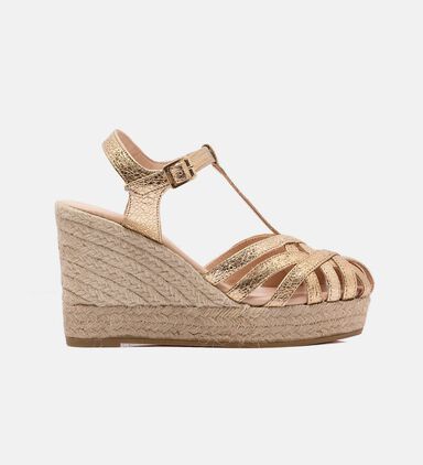 Metallic Jute Wedge Sandals