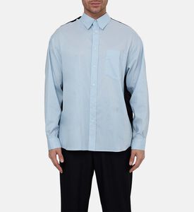 قميص بوبلين فضفاض بأكمام متباينة