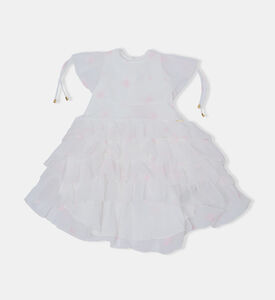 فستان متوسط الطول غير متناسق