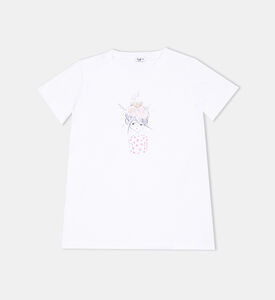 بلوزة للبنات مزينة بأزهار