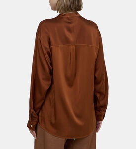 Satin Silk Collar Button-down Shirt