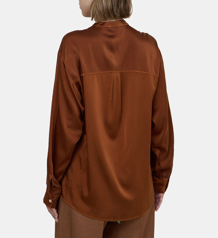 Satin Silk Collar Button-down Shirt