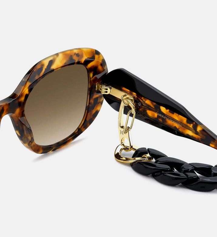 Tortoise Shell Chain Sunglasses 53