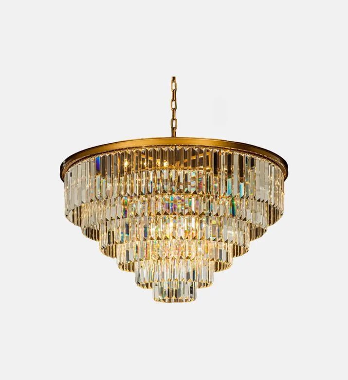 Baroque Hilton Rectangular Crystals Chandelier, Packshot View
