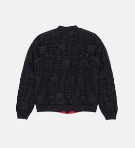 Textured Pattern Bomber Jacket