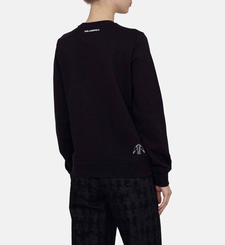 سويت شيرت بياقة دائرية وطبعة سكيتش