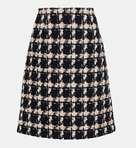 Tweed Checkered Short Skirt
