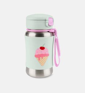 زجاجة شرب مع مصاصة بطبعة آيس كريم