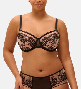 Sheer Tulle Embroidered Full Cup Bra