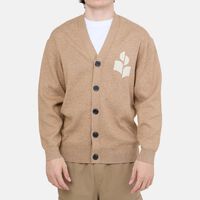 Embroidered Chest Button-up Cardigan