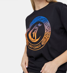 تيشيرت قطن بطبعة لوغو ملون