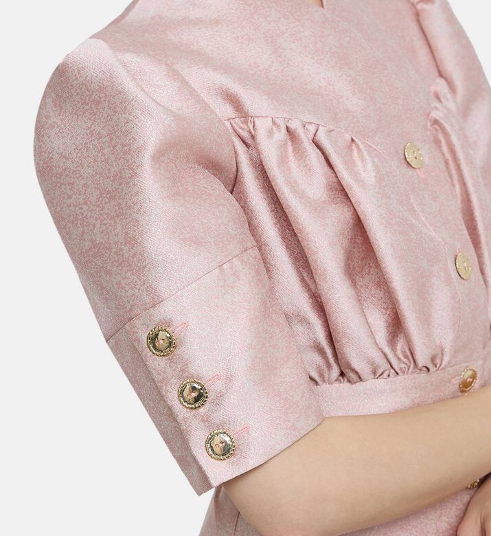 Ruffle-detail Flared Midi Dress