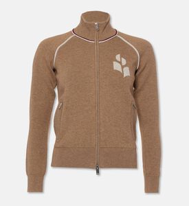 Isabel Marant Lanya Intarsia Logo Zip-front Cardigan, Packshot View