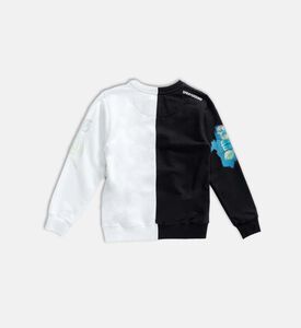 Graffiti Style Split Crew Sweatshirt