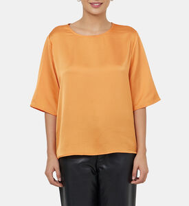 Satin Round Neck Fluid Top