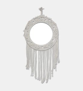 Home Deco and More Veya Natural Cotton Border Mirror, Packshot View