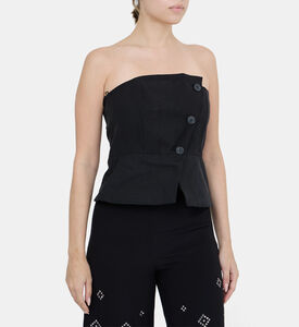 Gabriella Sleeveless Buttoned Bandeau Top